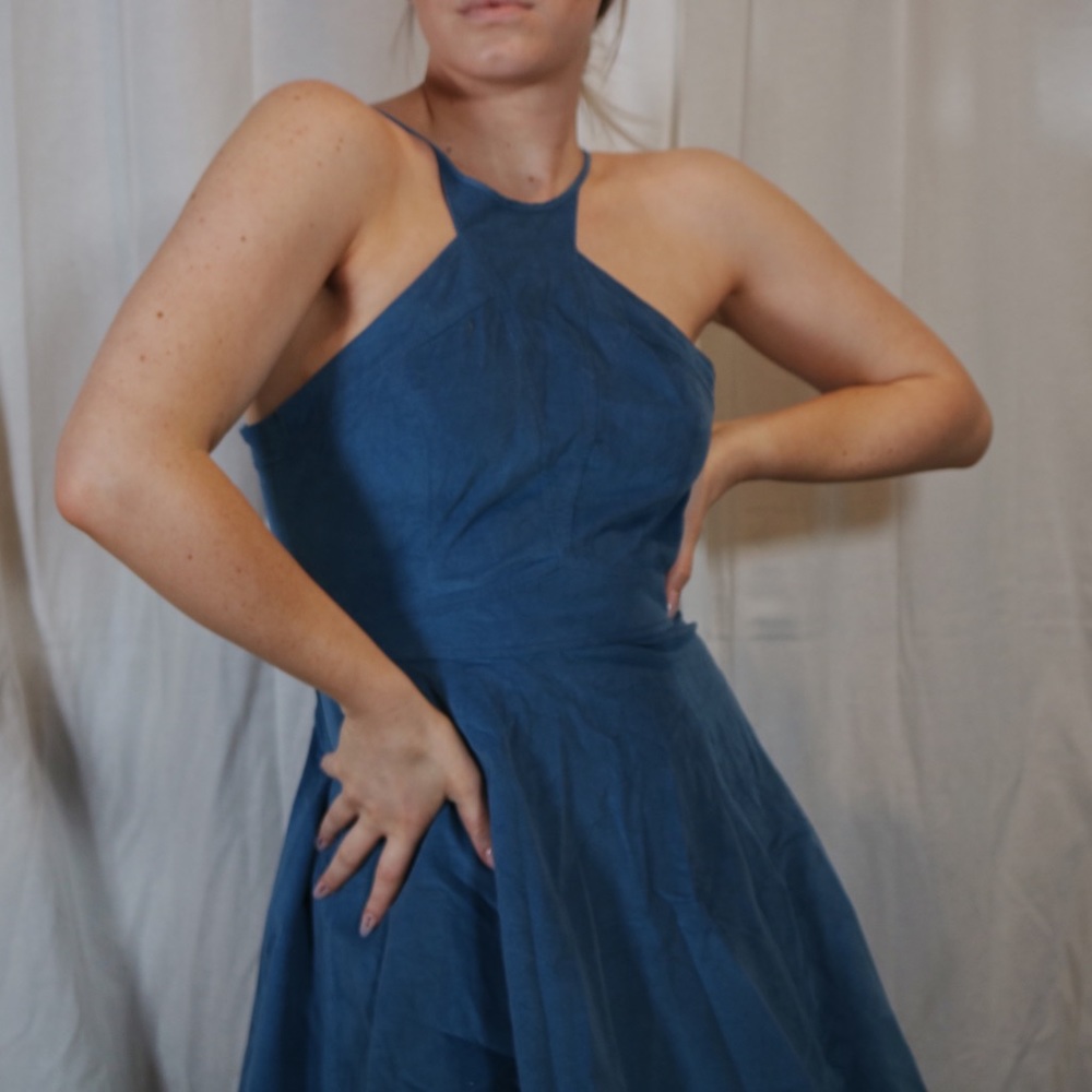 Halter Denim Mini Dress